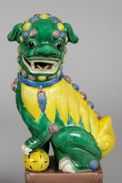 Pair Chinese Porcelain Foo Dogs