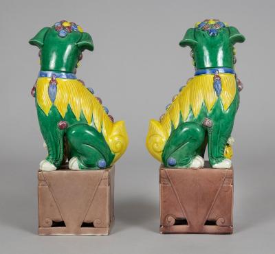 Pair Chinese Porcelain Foo Dogs