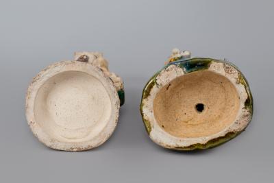 Pair Chinese Shiwan Ware Pottery Figures