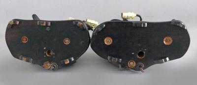 Pair Chinese Shiwan Ware Pottery Warrior Lamps