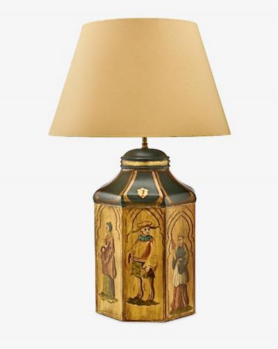 Pair Chinoiserie Tea Canister Lamps