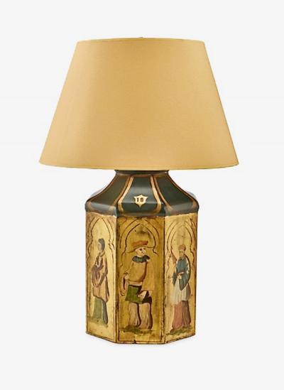 Pair Chinoiserie Tea Canister Lamps