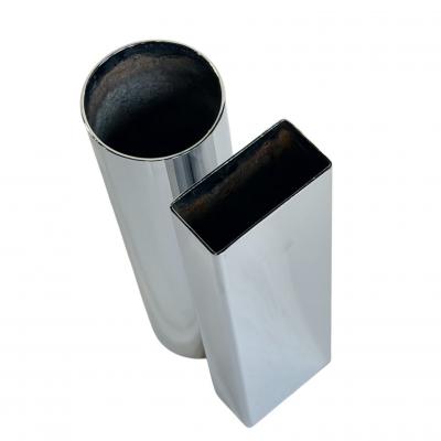 Pair Chrome Geometric Vases 1980