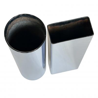 Pair Chrome Geometric Vases 1980
