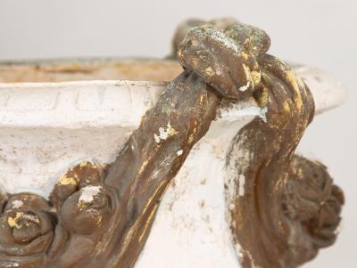 Pair Composite Terracotta Rococo Italian Urns Mid 20th C 