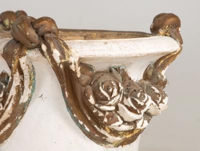 Pair Composite Terracotta Rococo Italian Urns Mid 20th C 