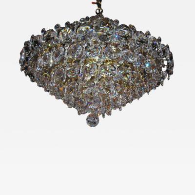 Pair Crystal Modernist Chandelier