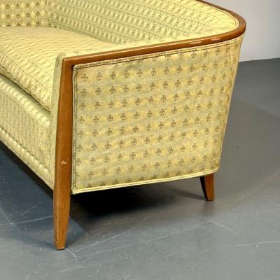 Pair Curved Mid Century Modern Sofas Settees Loveseats John Stuart for Irwin