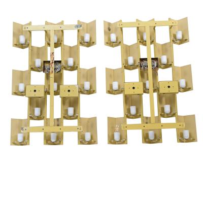 Pair Danish large brass wall lights ca 50s 60s