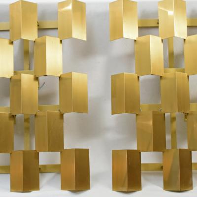 Pair Danish large brass wall lights ca 50s 60s