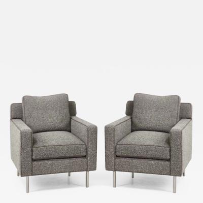Pair Dunbar Chairs Gray Boucle 1960