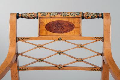 Pair Edwardian Satinwood Armchairs