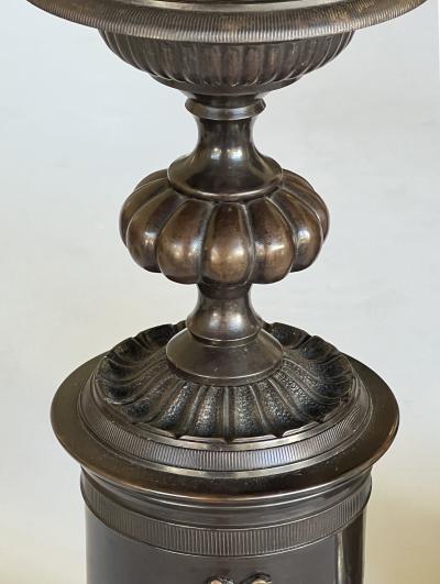 Pair Empire Style Bronze Candle Holders