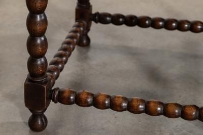 Pair English 19thC Beech Bobbin Corner Chairs
