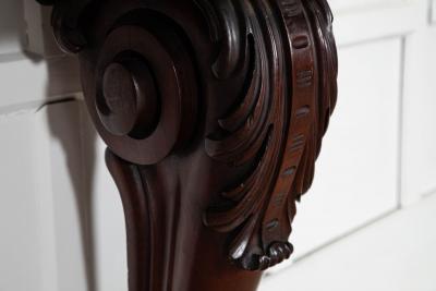 Pair English 19thC Mahogany Lion Paw Console Tables