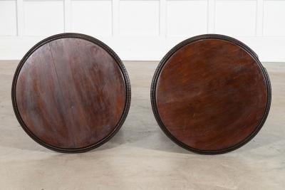 Pair English 19thC Mahogany Painted Cast Iron Tavern Tables