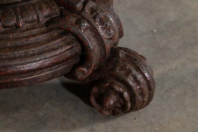 Pair English 19thC Mahogany Painted Cast Iron Tavern Tables