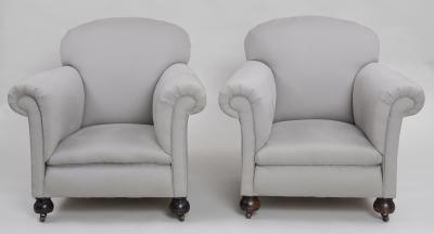 Pair English Club Chairs
