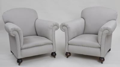 Pair English Club Chairs