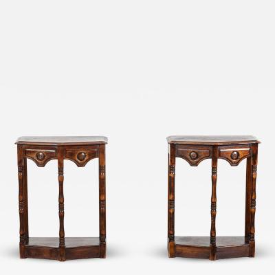 Pair English Oak Side Tables