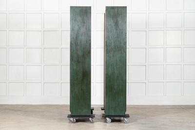 Pair English Painted Mahogany Glazed Bookcase Display Cabinets