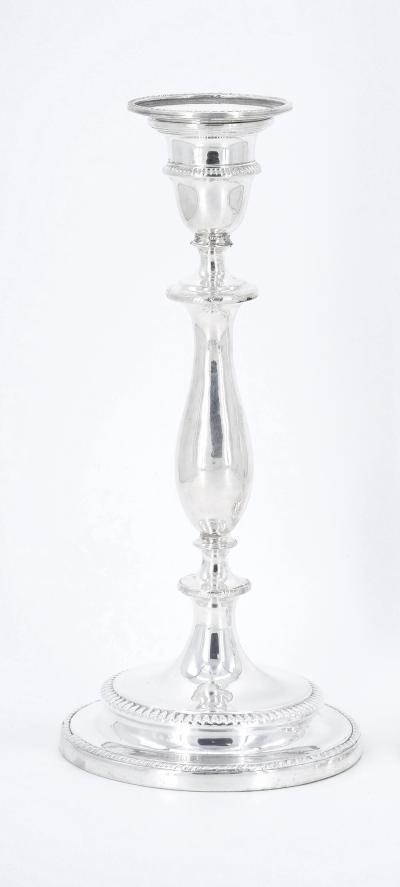 Pair English Regency Period Sheffield Plate Candlesticks circa 1800s