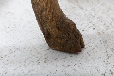 Pair English Regency Rams Head Parcel Gilt Carved Torcheres