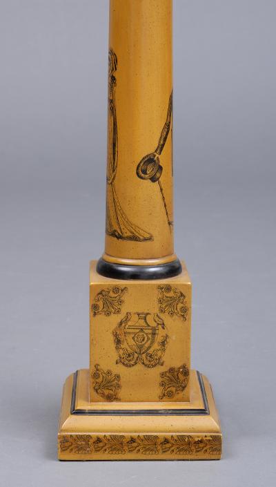 Pair English Tall Tole Lamps