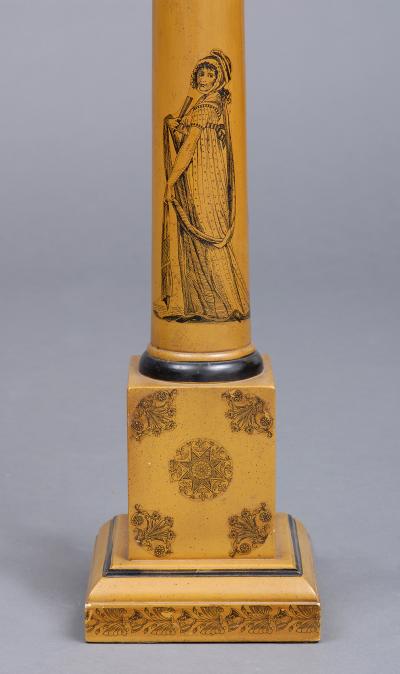 Pair English Tall Tole Lamps