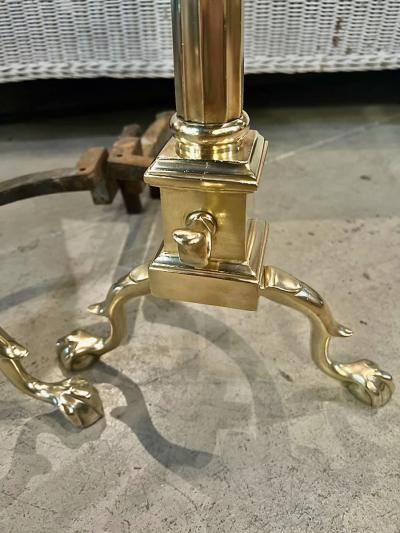 Pair Federal Brass Andirons