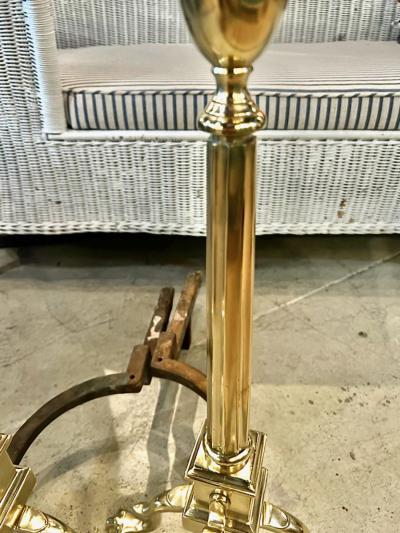 Pair Federal Brass Andirons