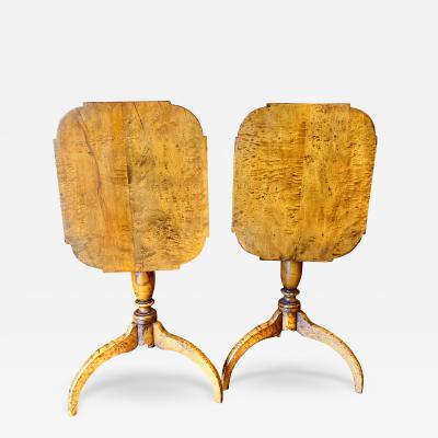 Pair Figured Maple Federal Tilt Tables