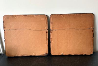 Pair Framed Superb Chinese Qing Dynasty Embroidered Peacock Third Rank Badge