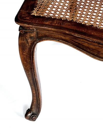 Pair French Louis XV Style Open Armchairs with Caned Seats and Backs