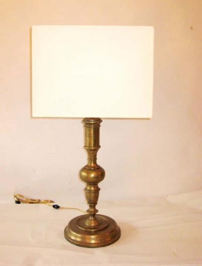 Pair French Mid Century Modern Neoclassical Gilt Bronze Solid Brass Table Lamps
