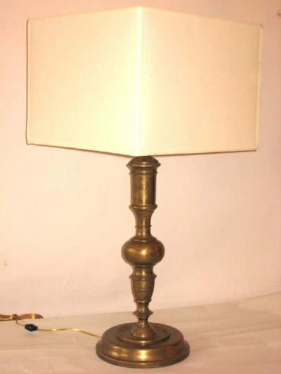 Pair French Mid Century Modern Neoclassical Gilt Bronze Solid Brass Table Lamps