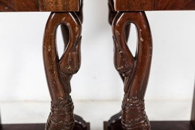 Pair French Swan Neck Bedside Tables