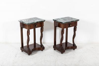 Pair French Swan Neck Bedside Tables