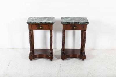 Pair French Swan Neck Bedside Tables