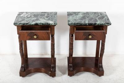 Pair French Swan Neck Bedside Tables