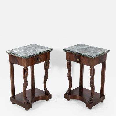 Pair French Swan Neck Bedside Tables