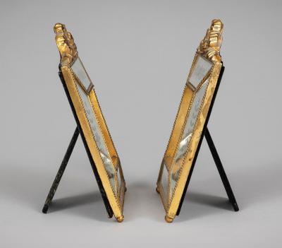 Pair French Venetian Glass Gilded Frames