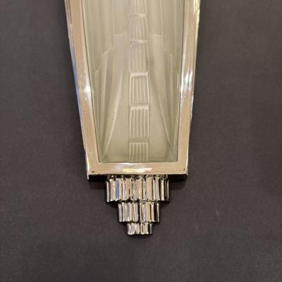 Pair Genet et Michon Style Art Deco Wall Sconces France 