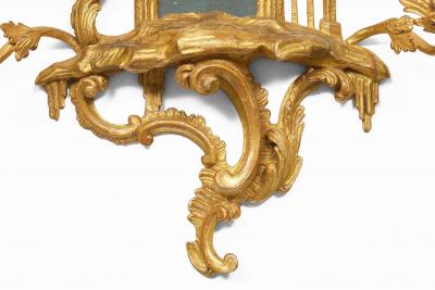 Pair George II Rococo Mirrored Wall Sconces