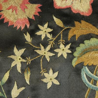 Pair Georgian Silkwork Embroideries of Flowers