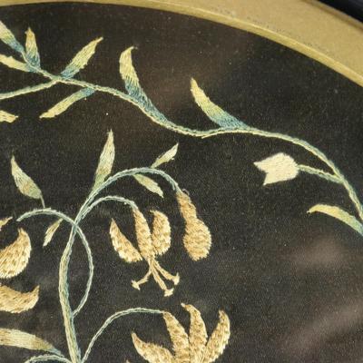 Pair Georgian Silkwork Embroideries of Flowers