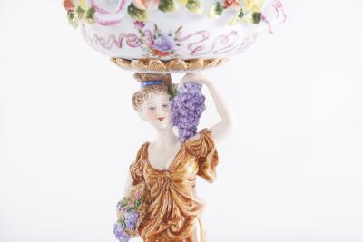 Pair Gilt Gold Glazed Porcelain Decorative Pieces