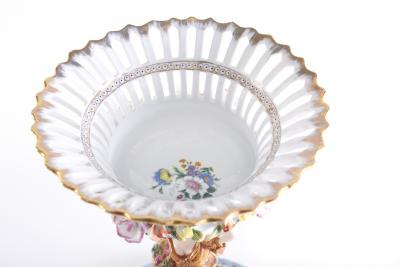 Pair Gilt Gold Glazed Porcelain Decorative Pieces