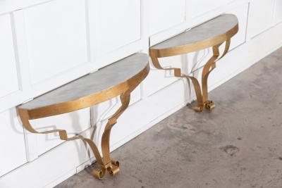 Pair Gilt Iron Console Tables
