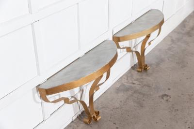 Pair Gilt Iron Console Tables